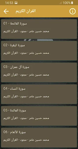 محمد حسين عامر قران كامل تجود screenshot 2