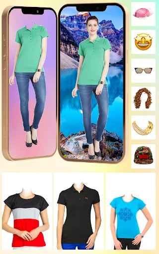 Women T-Shirt Photo Suit Edit