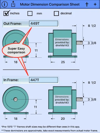Motor Dimension Compare Tool