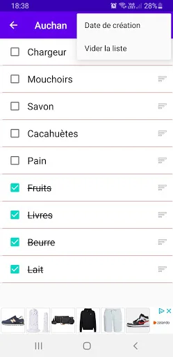 My shopping list.