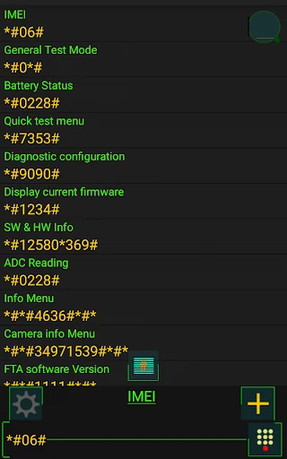 Droid Secret Codes