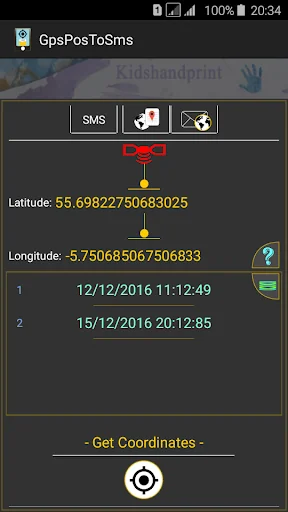 GPS position to sms