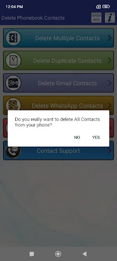 Delete all Phonebook Contacts screenshot 2