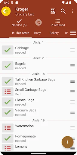 Grocery List App - rShopping