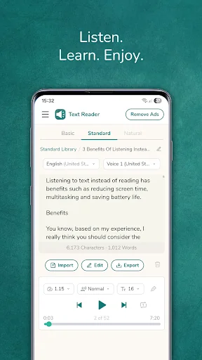 Text reader - text to voice screenshot 1