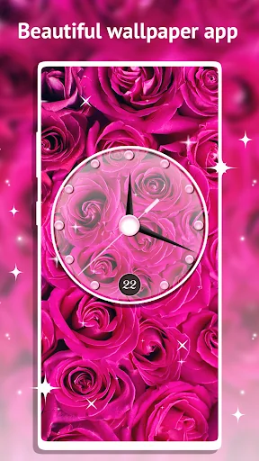 Rose Clock Live Wallpaper screenshot 1