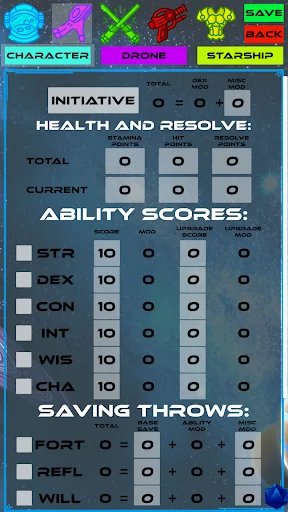StarFinder Character Sheet screenshot 4