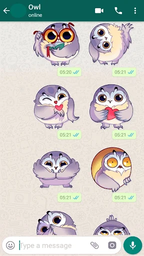 Cute Owl Stickers-WAStickerApp