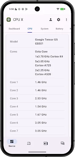 CPU X - Device & System info screenshot 2
