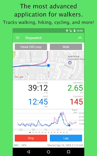 Walkmeter Walking & Hiking GPS screenshot 1