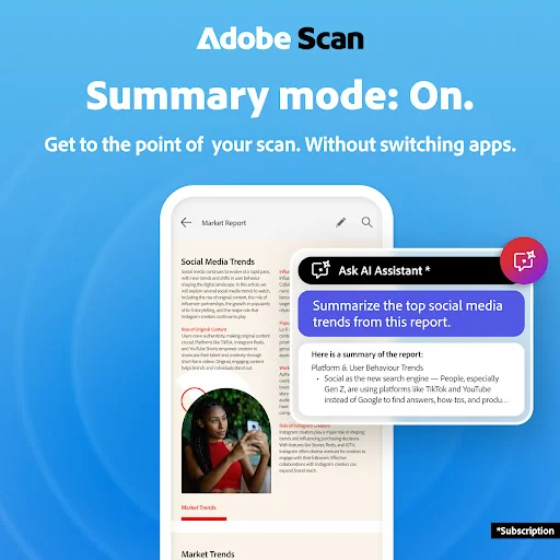 Adobe Scan AI PDF Scanner, OCR