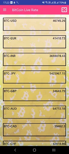 BitCoin Live Rate screenshot 1