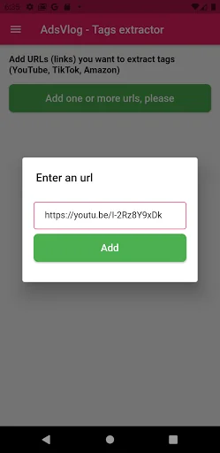 AdsVlog - Tags extractor screenshot 1
