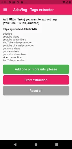 AdsVlog - Tags extractor screenshot 2