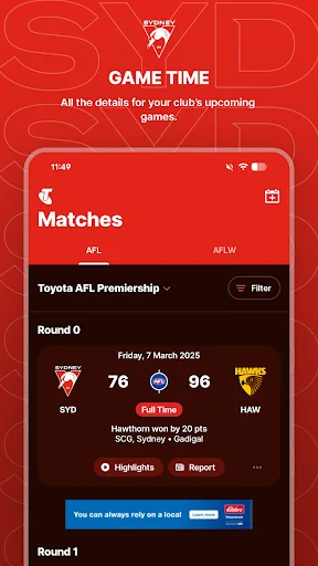 Sydney Swans Official App screenshot 4