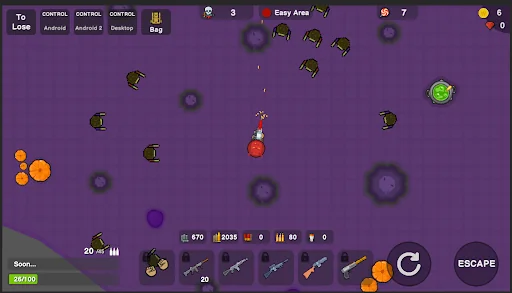 Zombie Battle Royale : 2D Towe screenshot 2