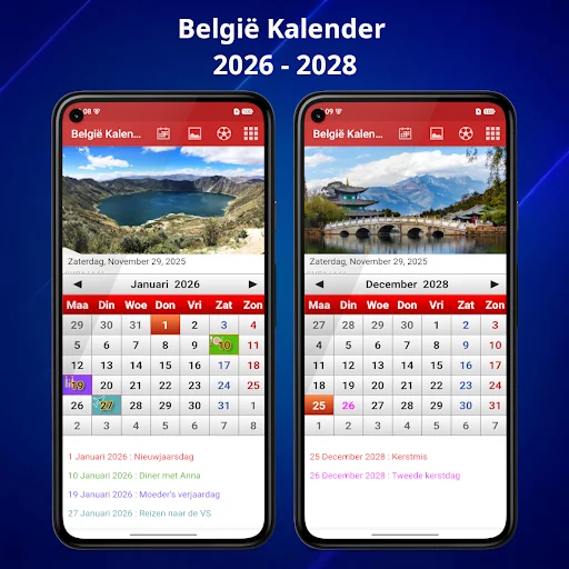 België Kalender 2026