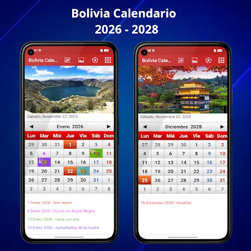 Bolivia Calendario 2026