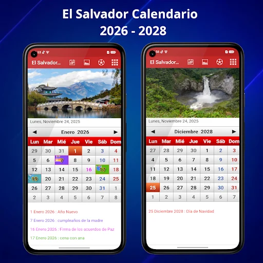 El Salvador Calendario 2026