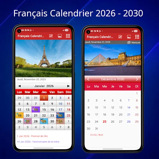 Français Calendrier 2026