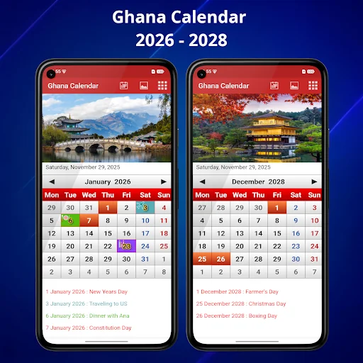 Ghana Calendar 2026