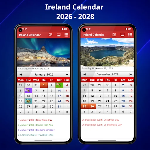 Ireland Calendar 2026