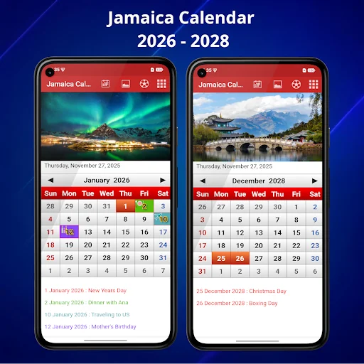Jamaica Calendar 2026