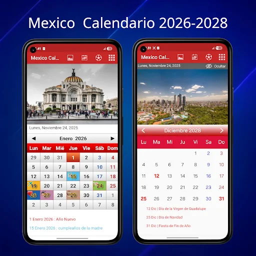 Mexico Calendario 2026 screenshot 1