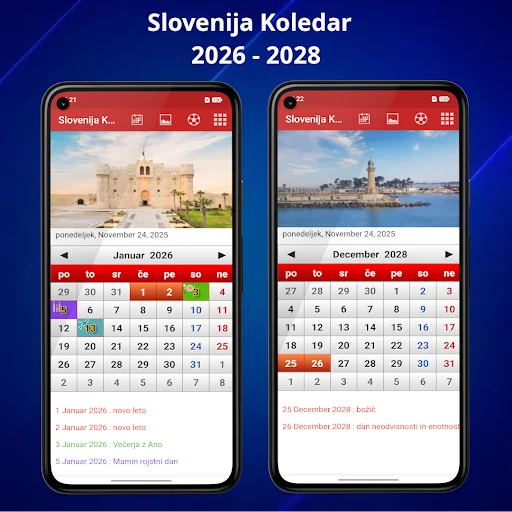 Slovenija Koledar 2026