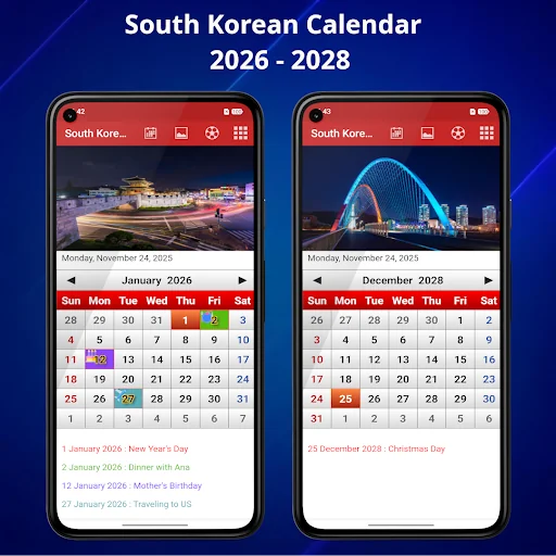 South Korean Calendar 2026