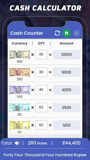 Cash Counter and Calculator screenshot 1