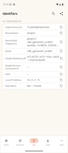 Device Id: Phone Info & Tests screenshot 3