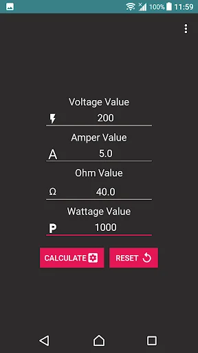 Calculator Volt/Amp/Watt/Ohm screenshot 2