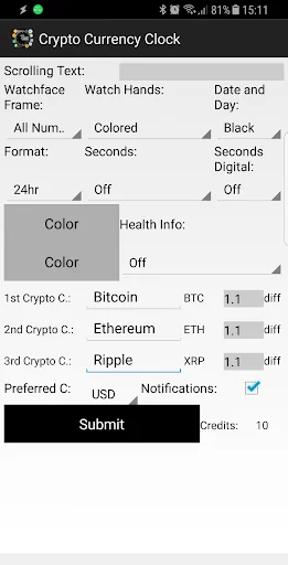 Crypto Currency Clock for Gear