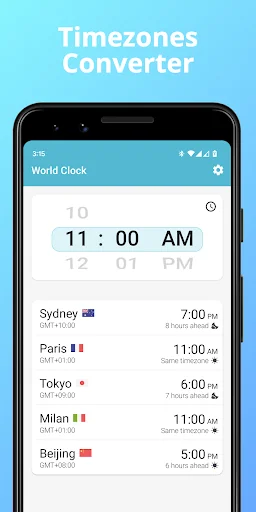 World Clock - Timezones Widget