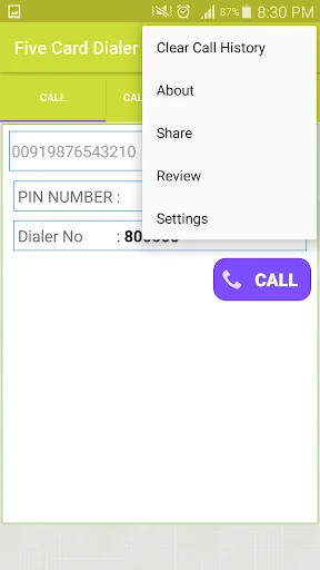 Five Card Dialer screenshot 2
