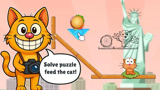 Hungry cat: physics puzzle screenshot 1