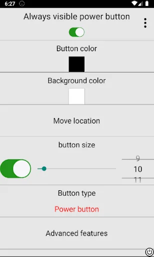 Always visible power button