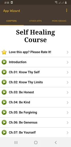 Self Healing Course screenshot 2
