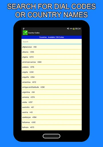 Country Codes - International screenshot 2