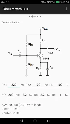 Electronic Circuit Calculation screenshot 2