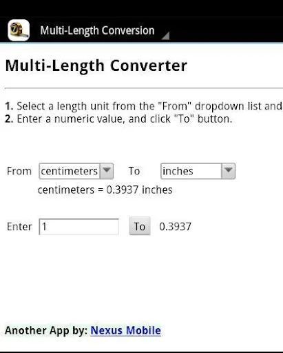Length Measurement Conversion