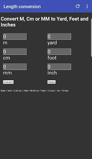 inch to cm mm feet yard km screenshot 4