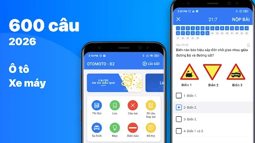 600 Câu Lý Thuyết GPLX OTOMOTO