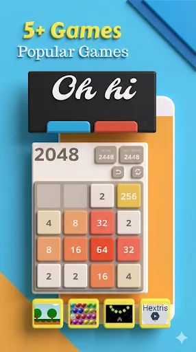 2048 classic puzzle +5 games screenshot 3