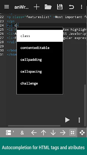 anWriter HTML editor