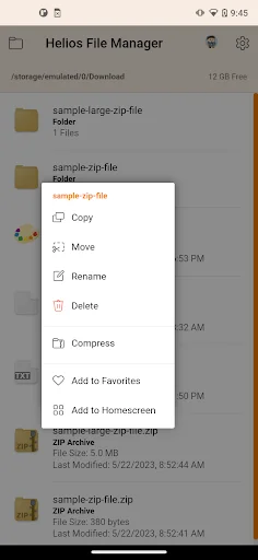 Helios File Manager screenshot 3