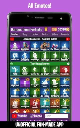 Dances from Fortnite