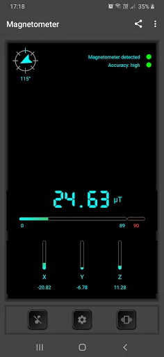 Magnetometer screenshot 1
