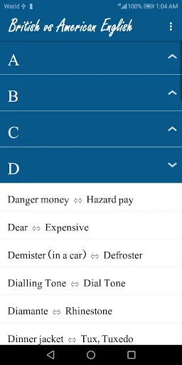 British vs American English screenshot 2